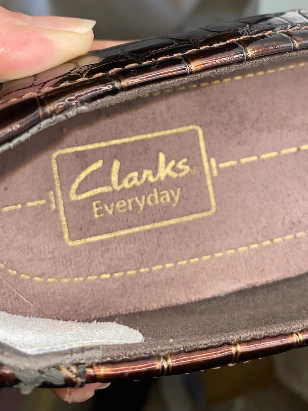 Clarks Croc-Embossed Loafers -‎ Brown